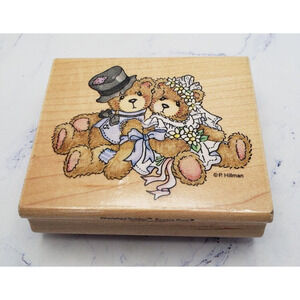Cherished Teddies Robbie and Rachel's Wedding Stampendous Wood Mounted Stamp